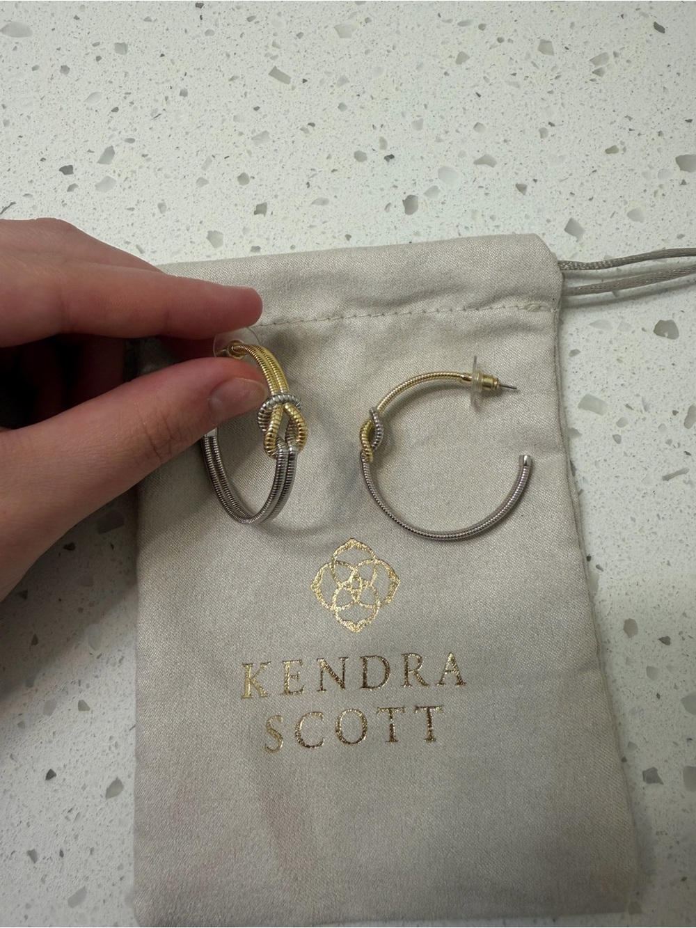Kendra Scott Annie Two-Tone Knot Hoop Earrings - Gold & Silver